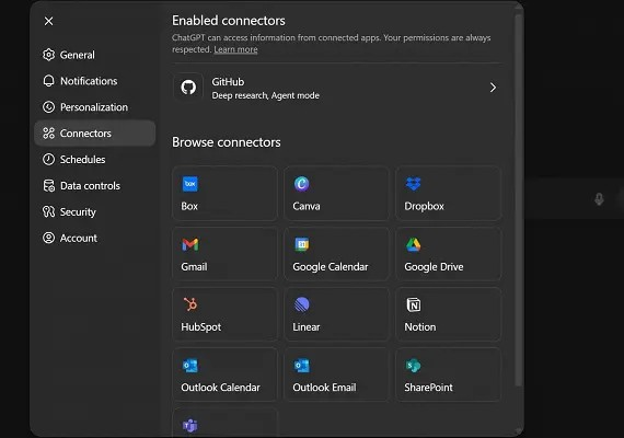 Connectors - Fitur Baru ChatGPT